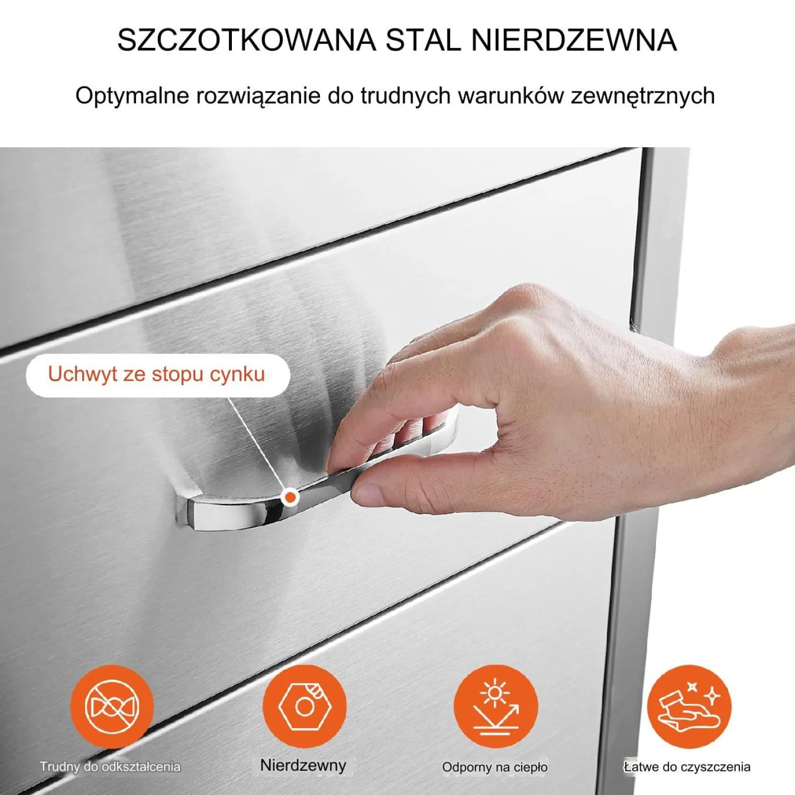 Szuflady do kuchni zewnętrznej 41x72x52 stal nierdzewna do BBQ i patio