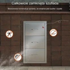 Szuflady do kuchni zewnętrznej 41x72x52 stal nierdzewna do BBQ i patio