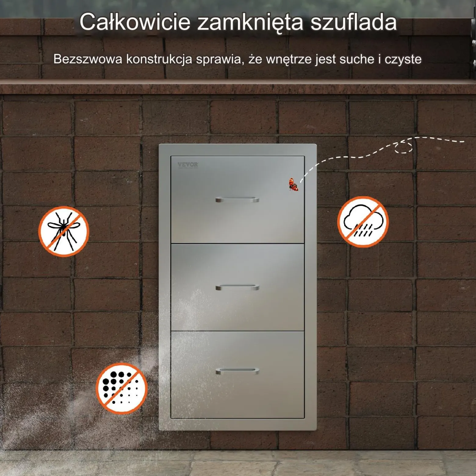 Szuflady do kuchni zewnętrznej 41x72x52 stal nierdzewna do BBQ i patio