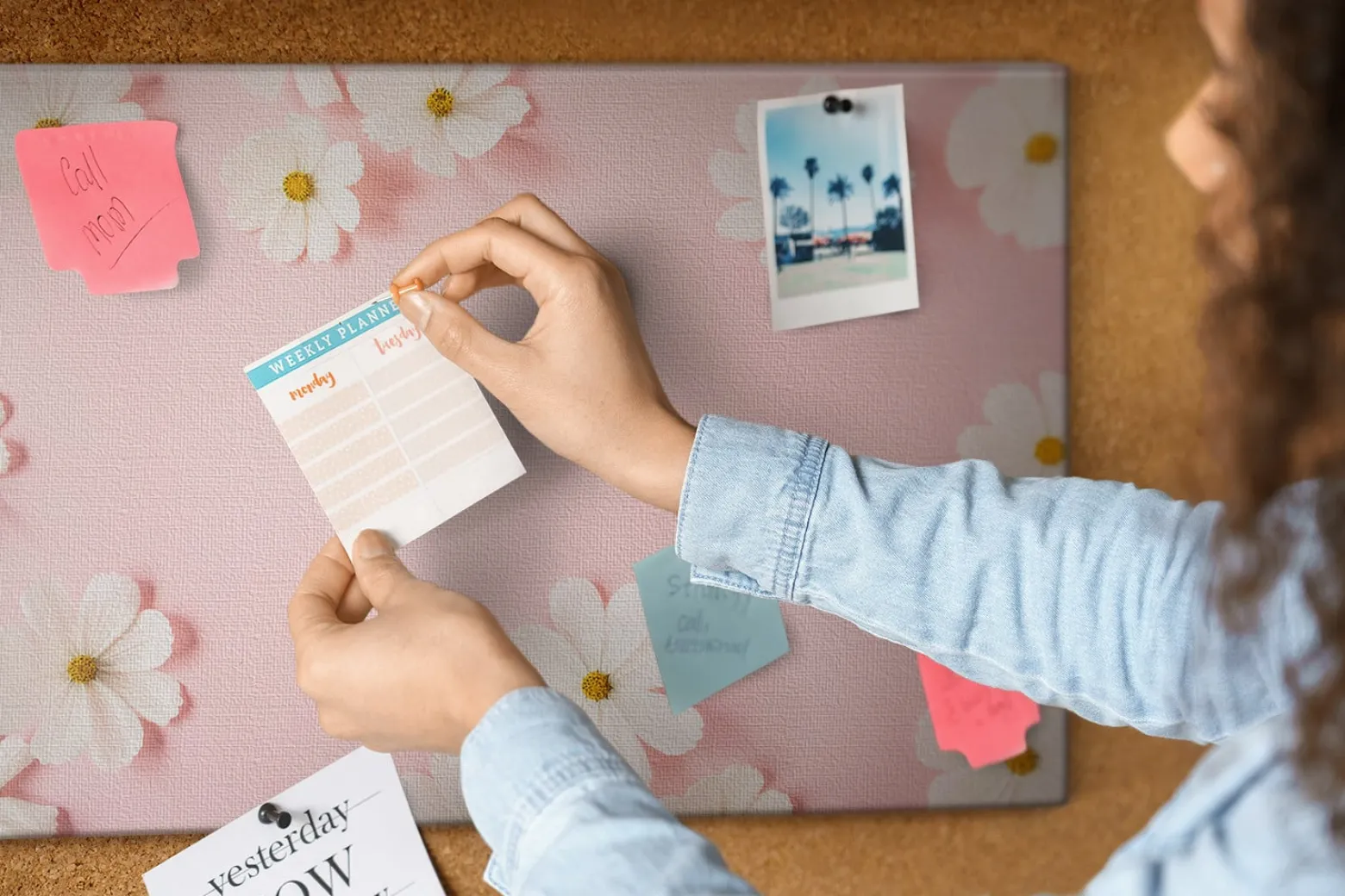 Tablica korkowa z nadrukiem organizer + pinezki Planer
