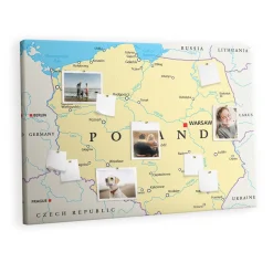 Tablica korkowa z nadrukiem dekoracyjna + pinezki Polska