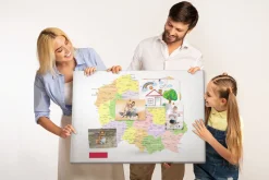 Tablica korkowa 100x70 cm do pokoju dziecka + pinezki Mapa