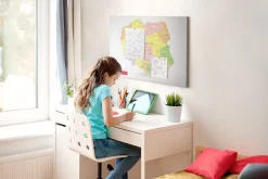 Tablica korkowa 100x70 cm do pokoju dziecka + pinezki Mapa