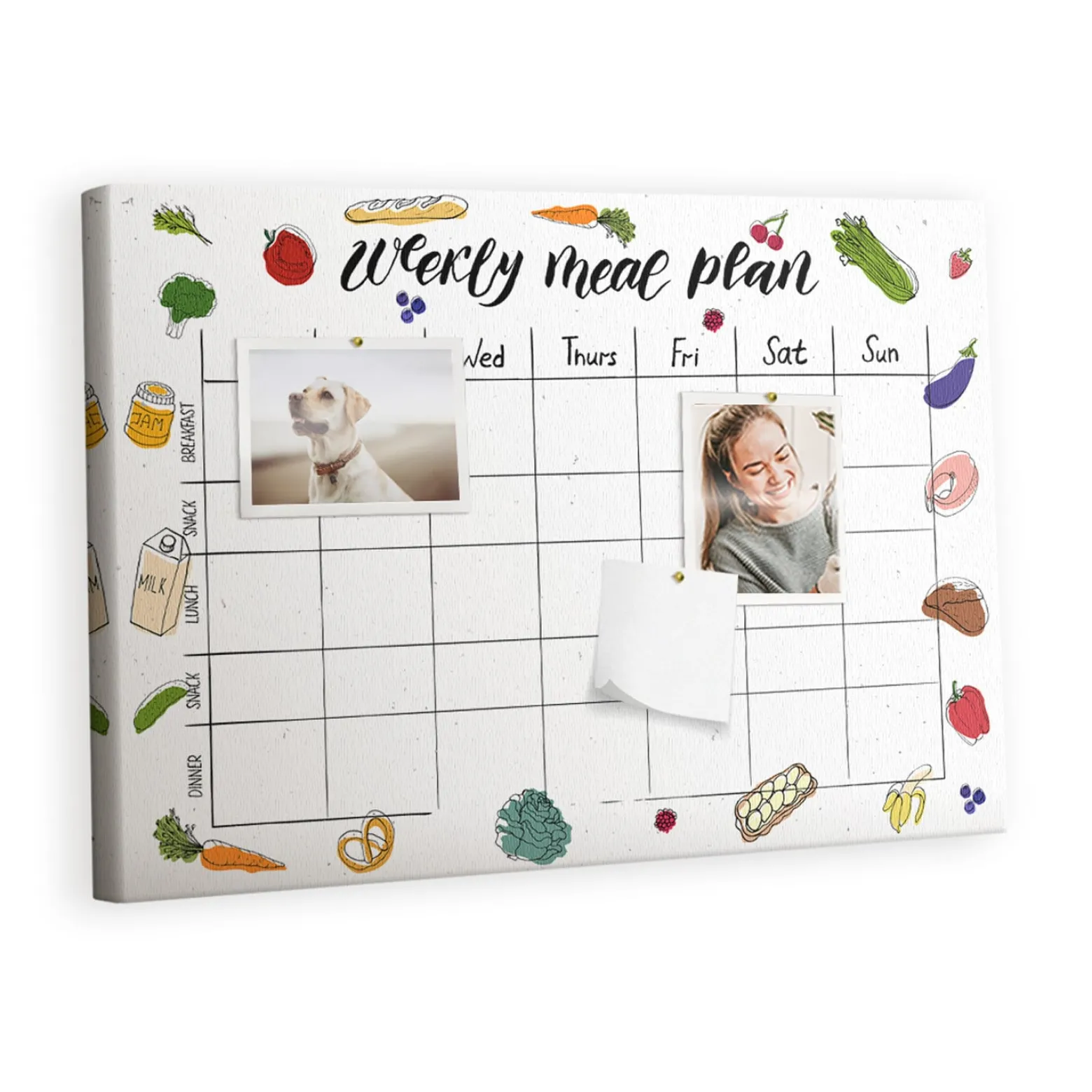 Tablica korkowa z nadrukiem planer + pinezki Organizer