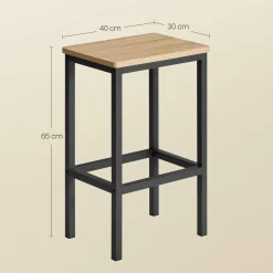 Taboret barowy OSKAR 2 szt. dąb sonoma do kuchni i jadalni styl loft