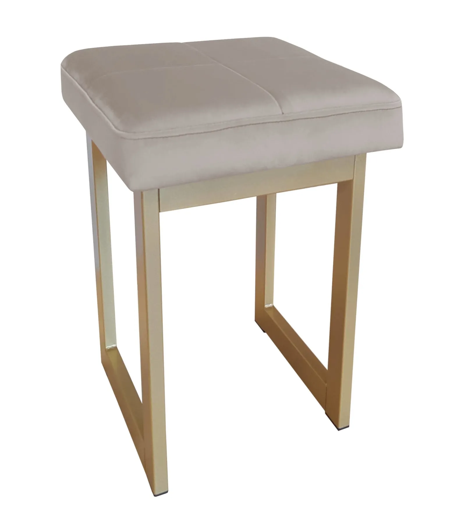 Taboret SOLID tkanina Welur stelaż metalowy STOŁEK LOFT