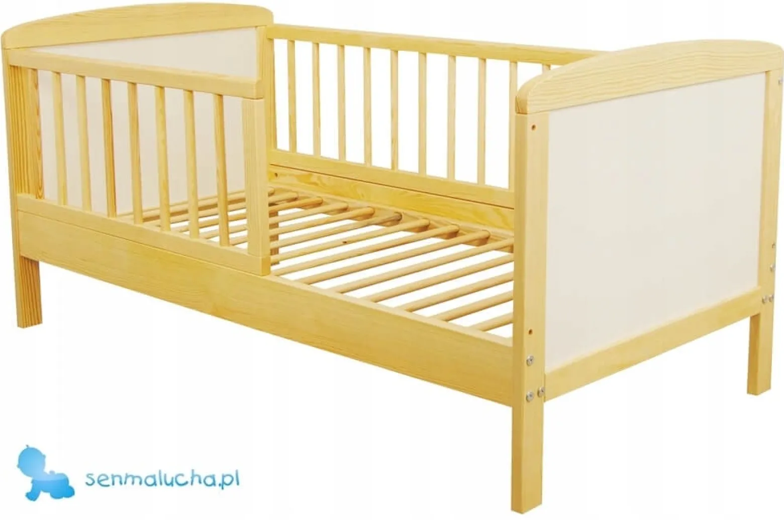 Tapczanik łóżeczko Bartek 120x60 sosna/biały łóżko sosnowe przedszkolaka