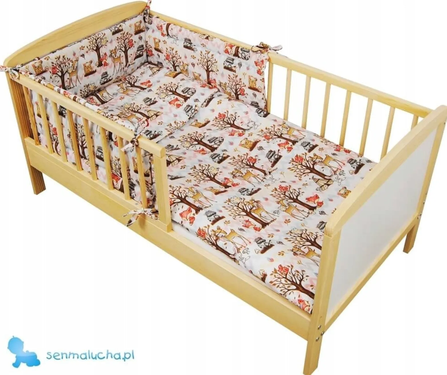 Tapczanik łóżeczko Bartek 120x60 sosna/biały łóżko sosnowe przedszkolaka