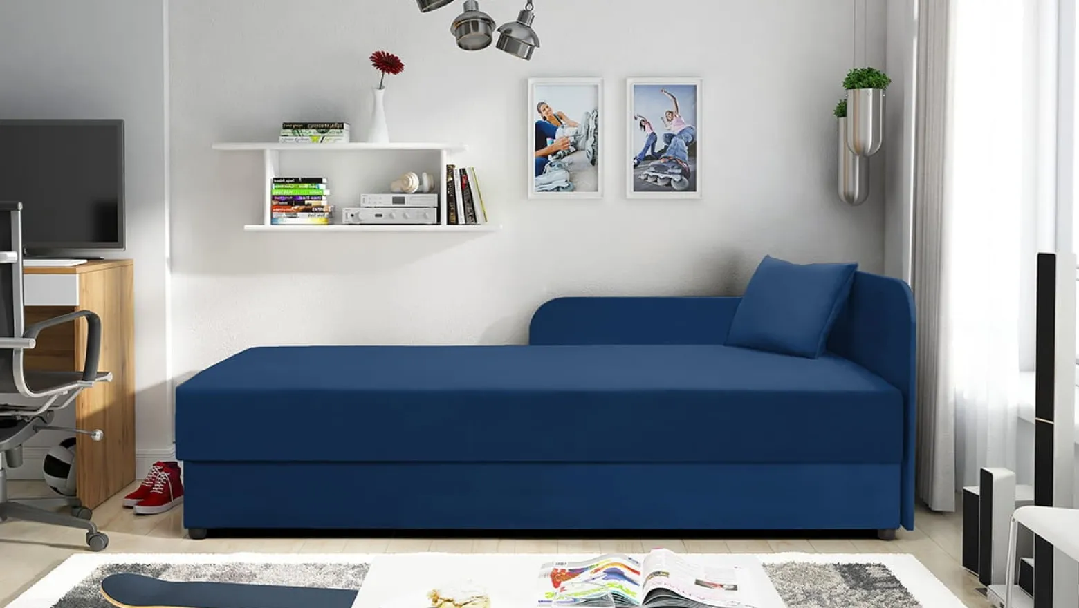 Tapczan Polo 80x200 dla nastolatka Kronos 09 prawy