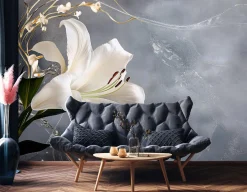 Tapeta Kwiaty Abstrakcja Lilie Sypialnia Salon Fototapeta Flizelina 250X175