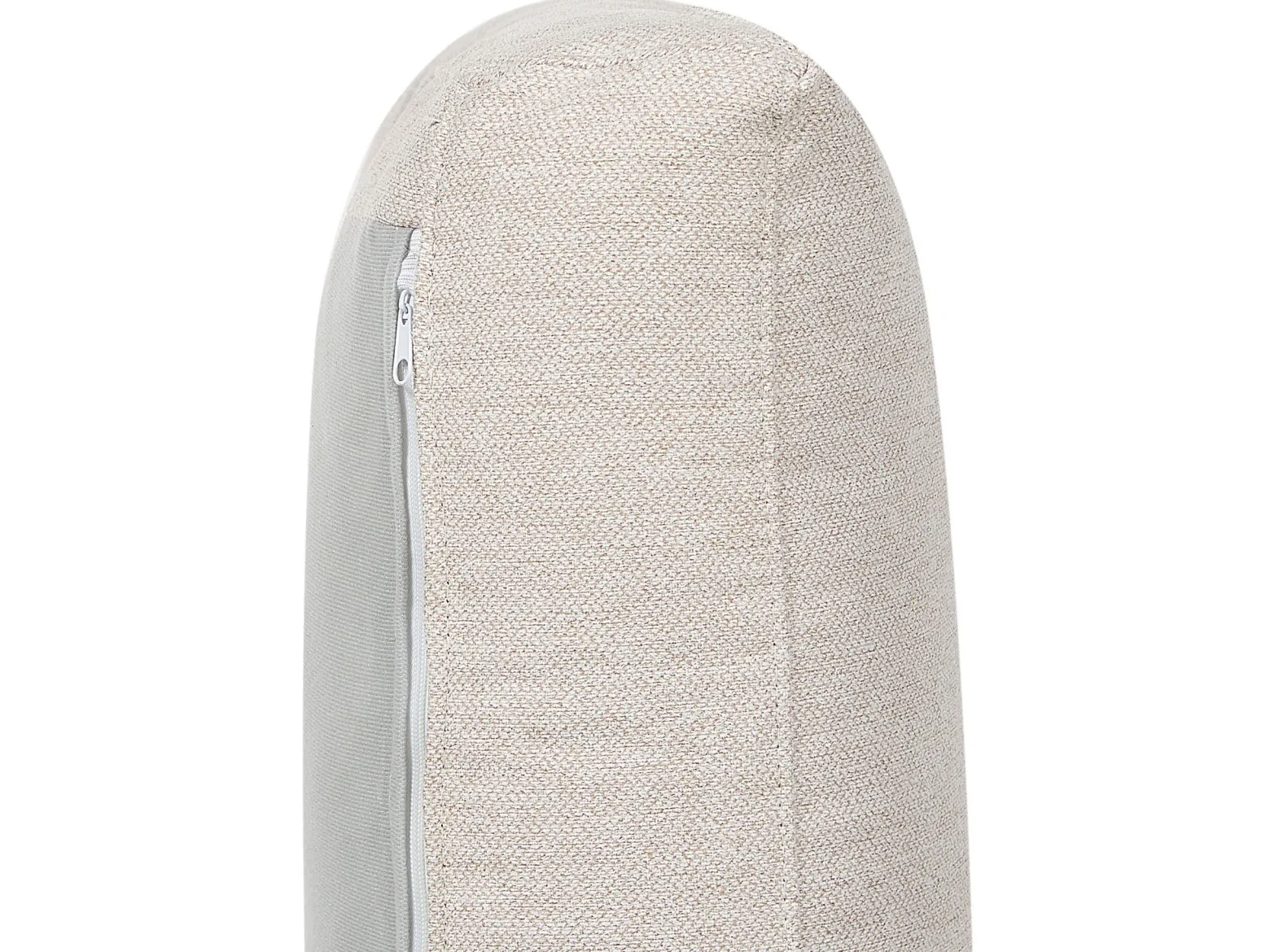 Tapicerowana sofa narożna z poduchami beżowa
