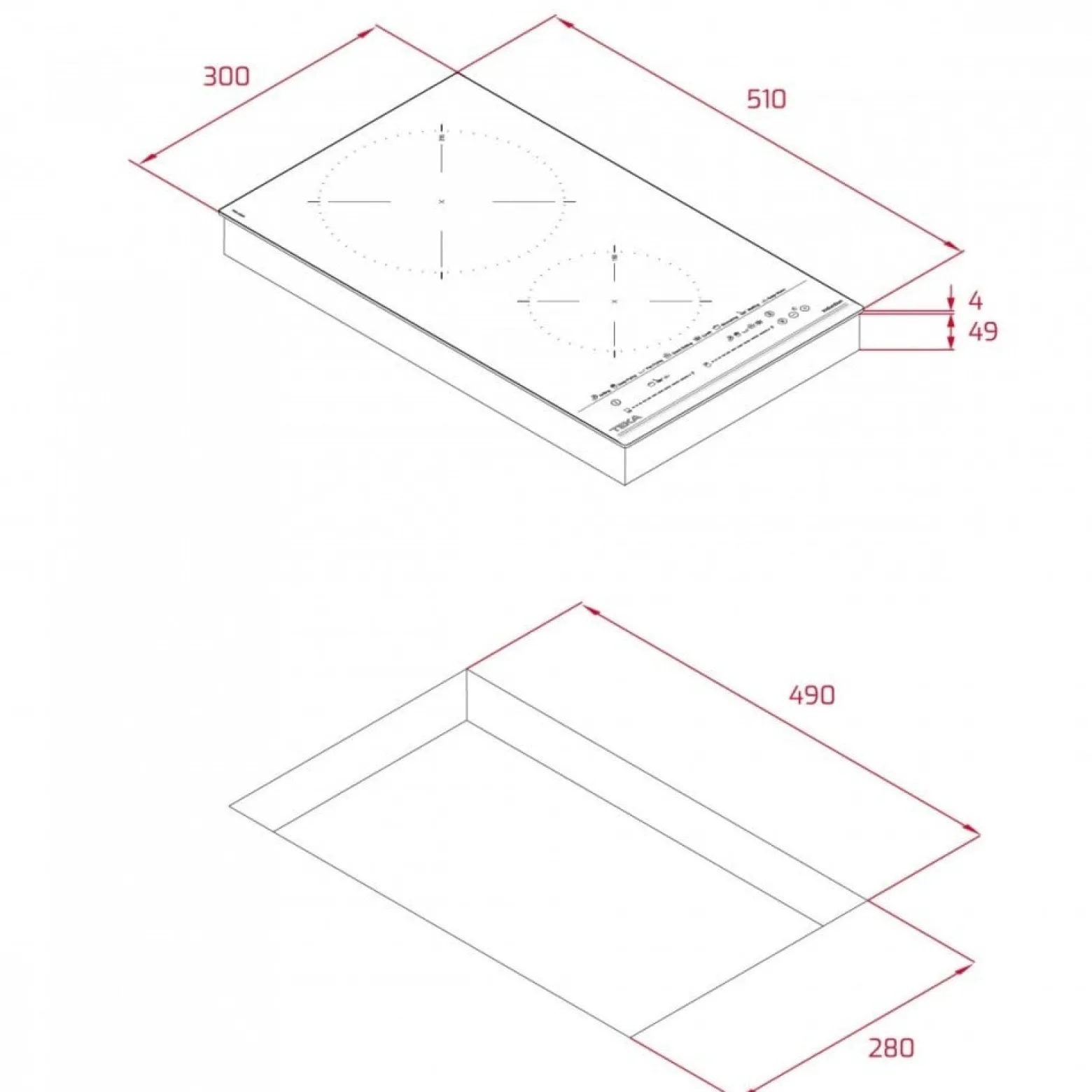 TEKA Płyta indukcyjna 30cm IZC 32600 MST czarne szkło 112510022 *