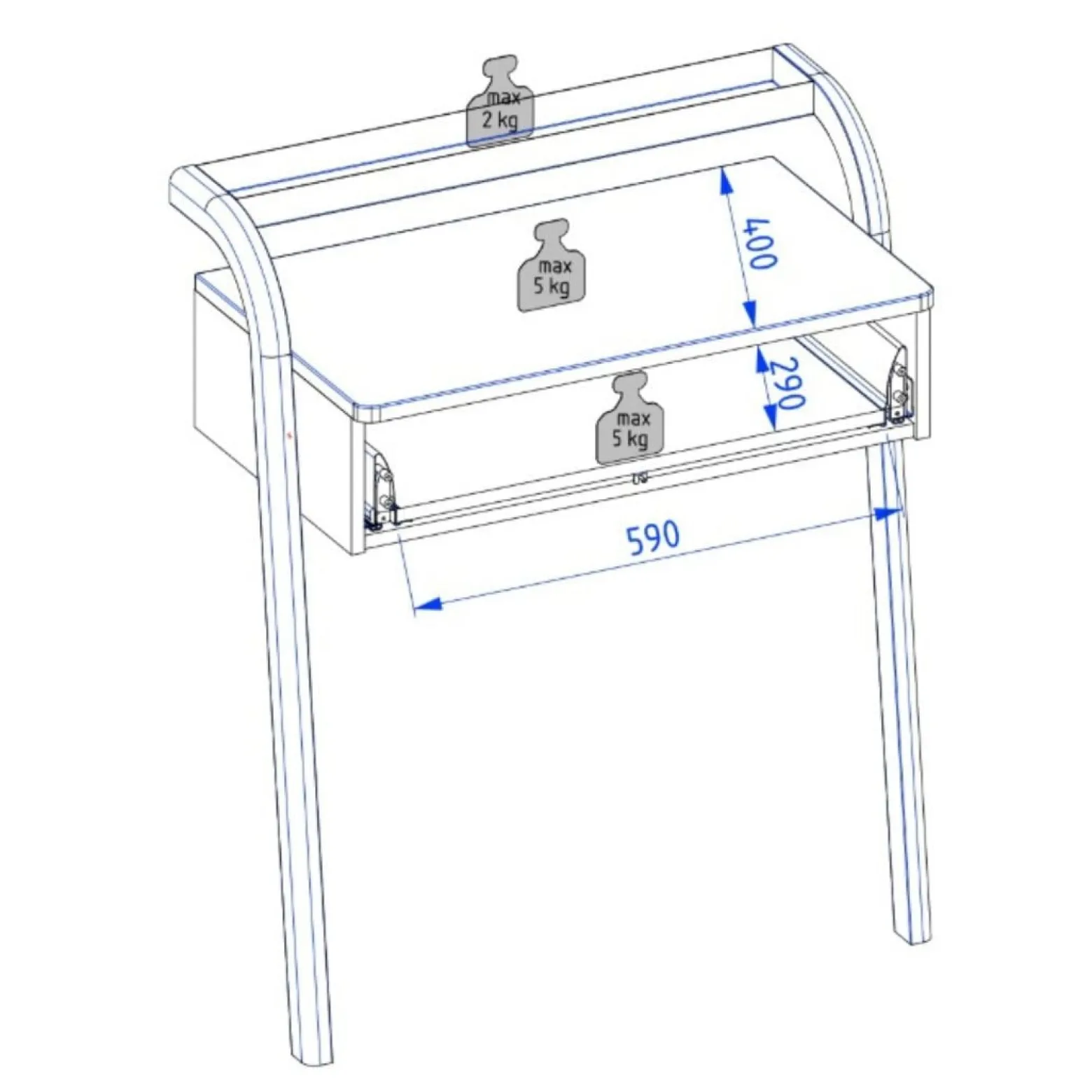 Toaletka łazienkowa MOSS 70 cm jasno szara półmat
