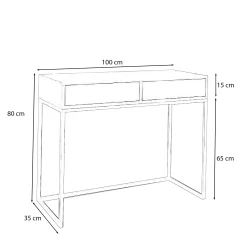 Toaletka CUBIC 100 chromowana z białym blatem - industrial design