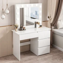 Toaletka do makijażu wizażu kosmetyczna z lustrem led 90 cm