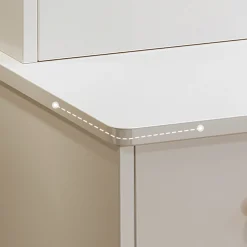 Toaletka z lustrem z szufladami biała glamour 100 cm