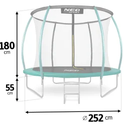 Trampolina ogrodowa z siatką wewnętrzną Neo-Sport 252cm 8ft