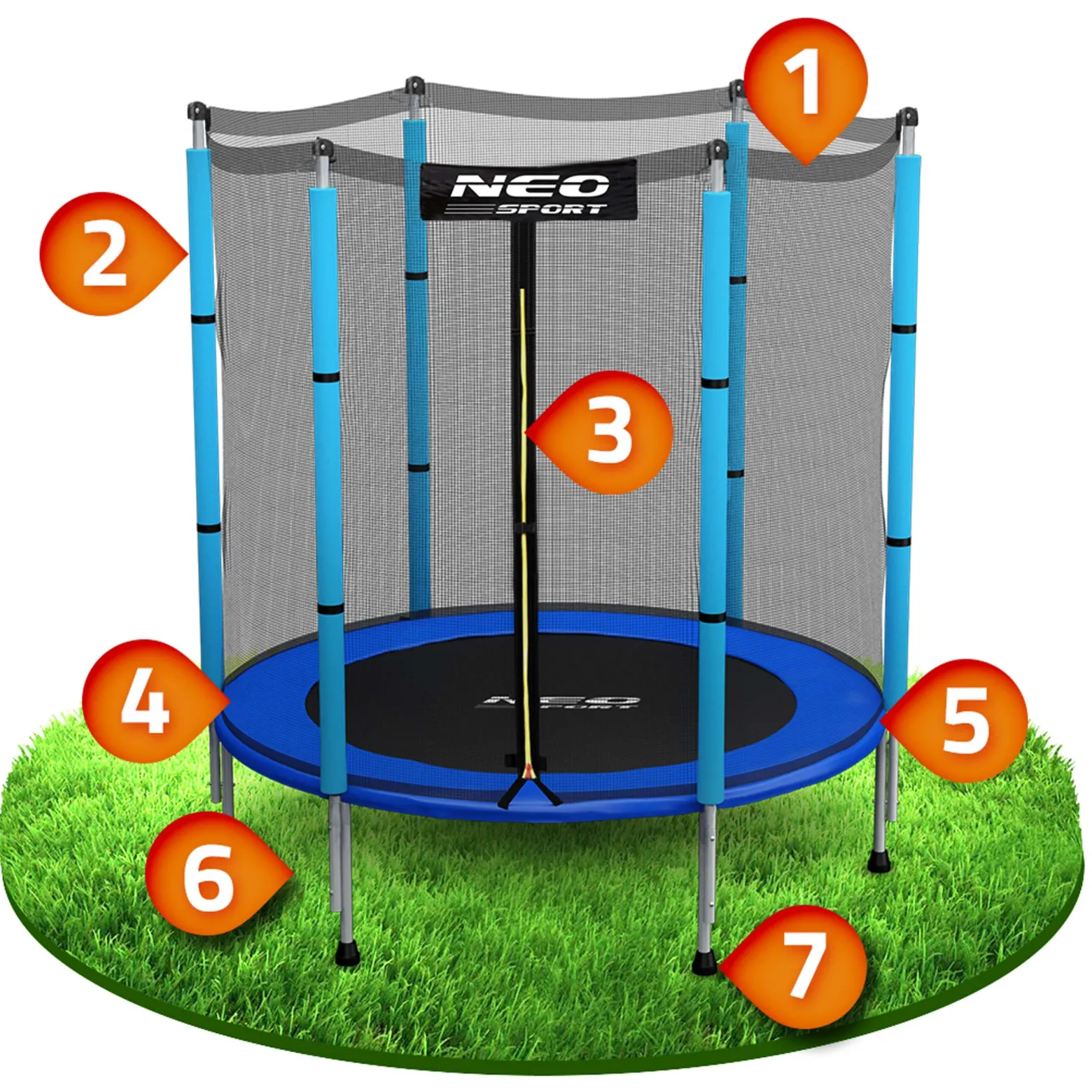 Trampolina ogrodowa z siatką zewn. Neo-Sport 140cm 4,5ft