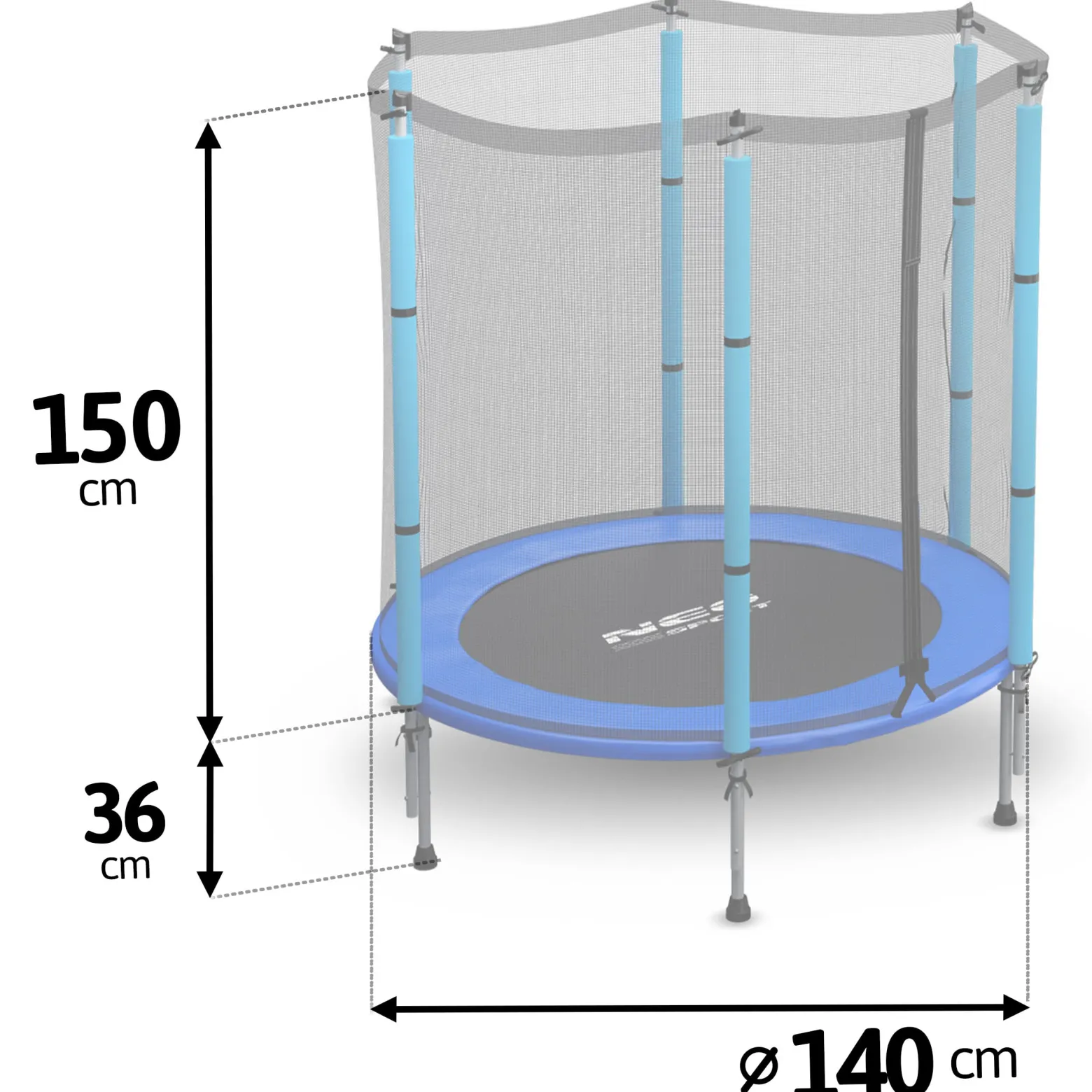 Trampolina ogrodowa z siatką zewn. Neo-Sport 140cm 4,5ft