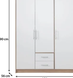 Trzydrzwiowa szafa uchylna 150 cm kaszmir SEVAS