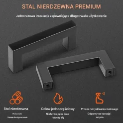 Uchwyty meblowe 30 szt 76 mm stal szczotkowana nowoczesne do szafek