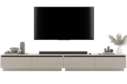 Uniwersalna Szafka RTV Glamour Komoda Kaszmir MAT ryflowane fronty 280 cm