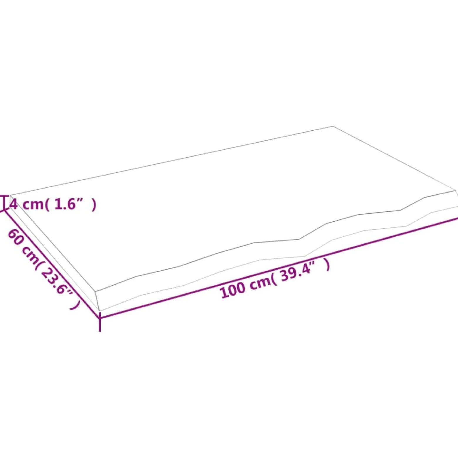 VidaXL Półka brązowa 100x60x(2-4) cm