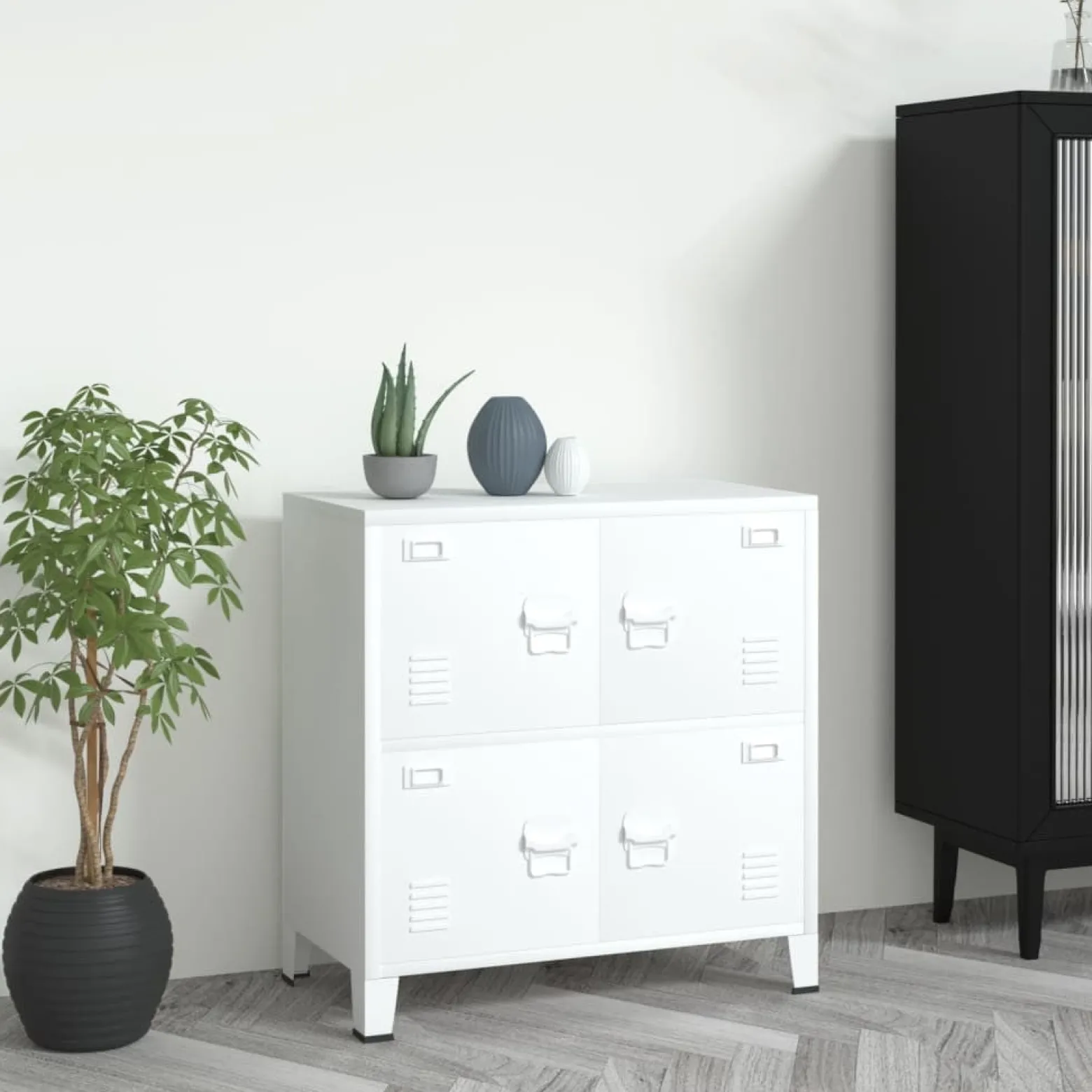 VidaXL Szafka na dokumenty Biały 75 x 40 x 80 cm Stal