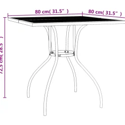 VidaXL Antracyt 80 x 80 x 72.5 cm Stal