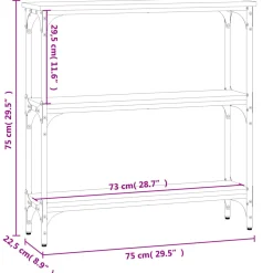VidaXL Brąz 75 x 22.5 x 75 cm Materiał drewnopochodny