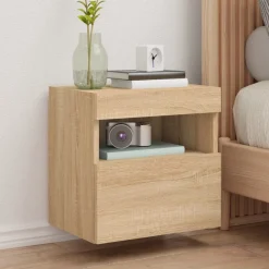 VidaXL Ścienne szafki TV z LED 2 szt