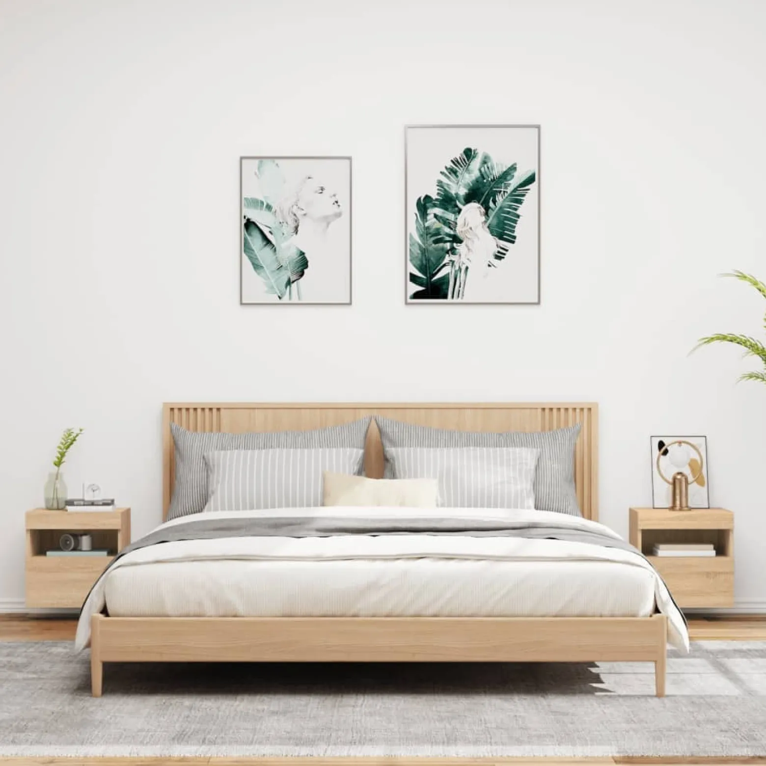 VidaXL Ścienne szafki TV z LED 2 szt