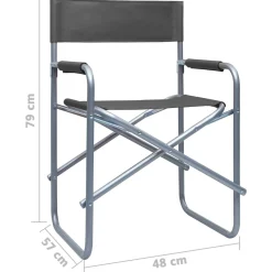 VidaXL Krzesło ogrodowe Szary Metal