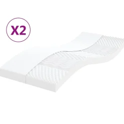 VidaXL Materace piankowe 2 szt. białe 100x200 cm