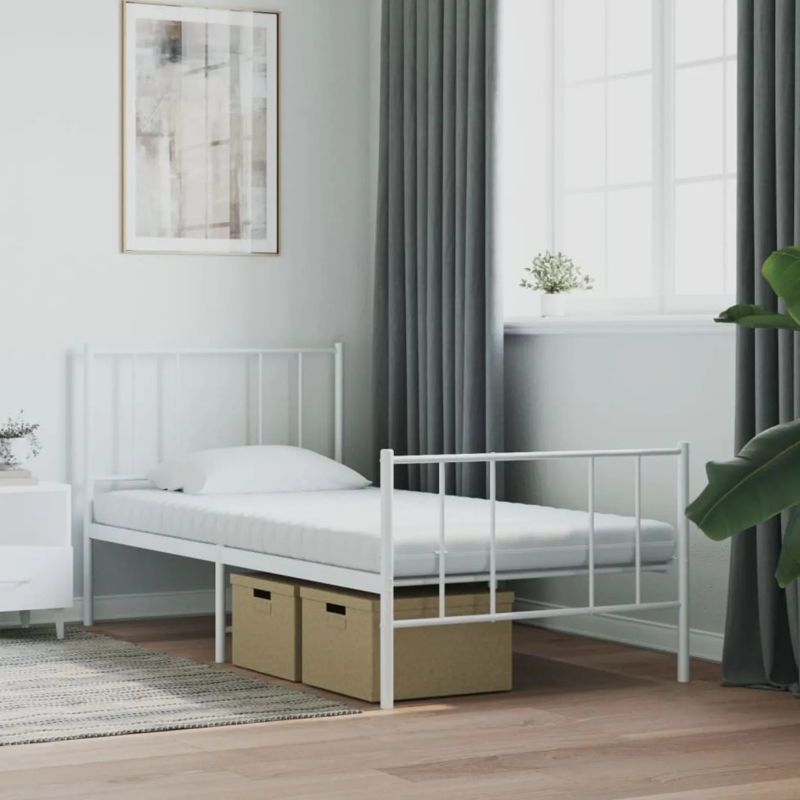 VidaXL Materace piankowe 2 szt. białe 100x200 cm