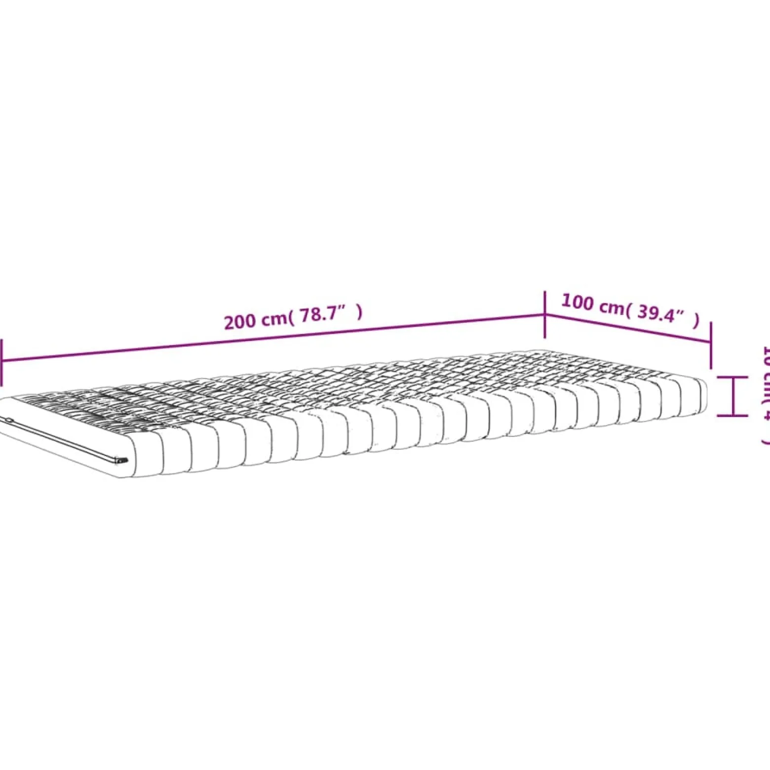 VidaXL Materace piankowe 2 szt. białe 100x200 cm