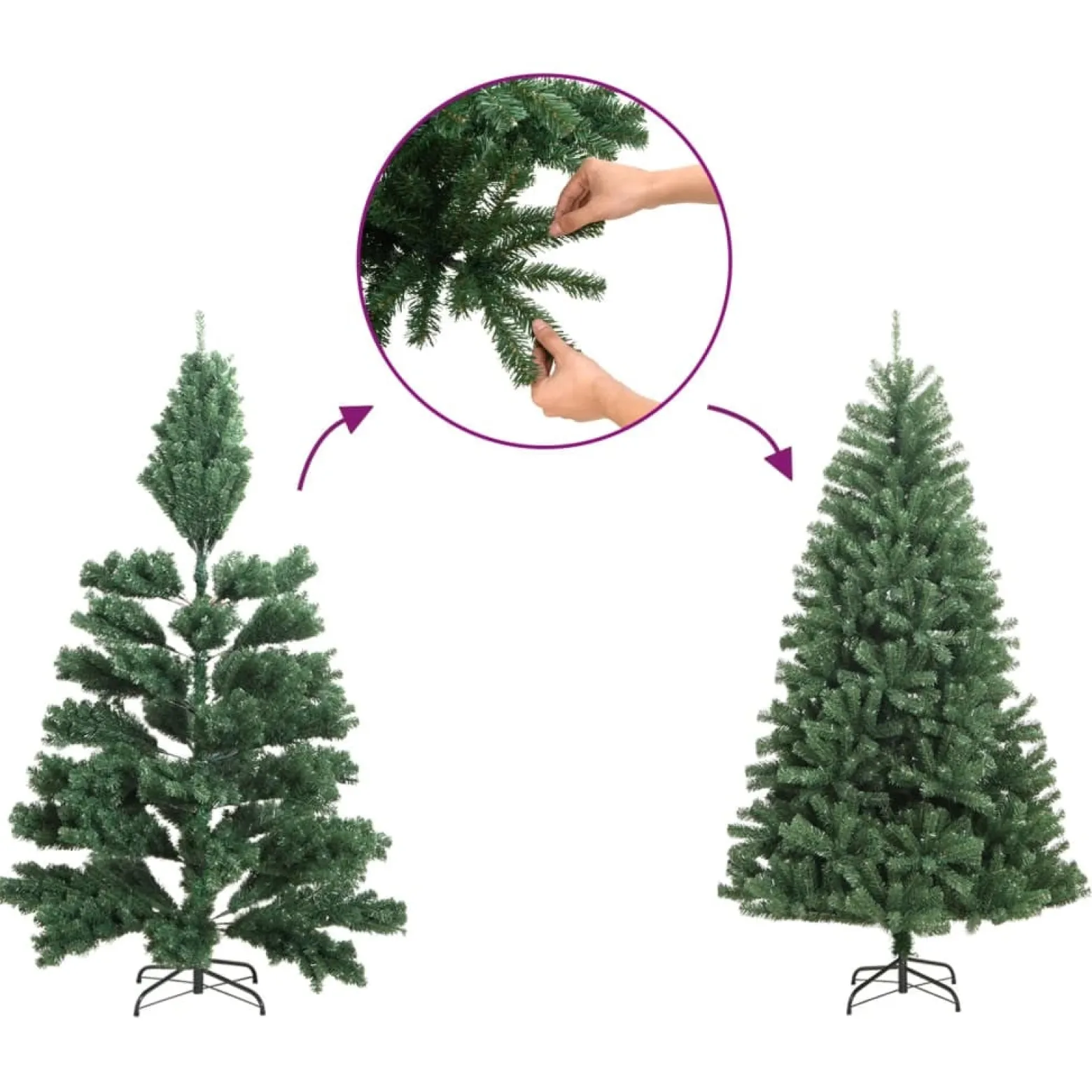 VidaXL odwrócona choinka Biały 240 x 120 cm