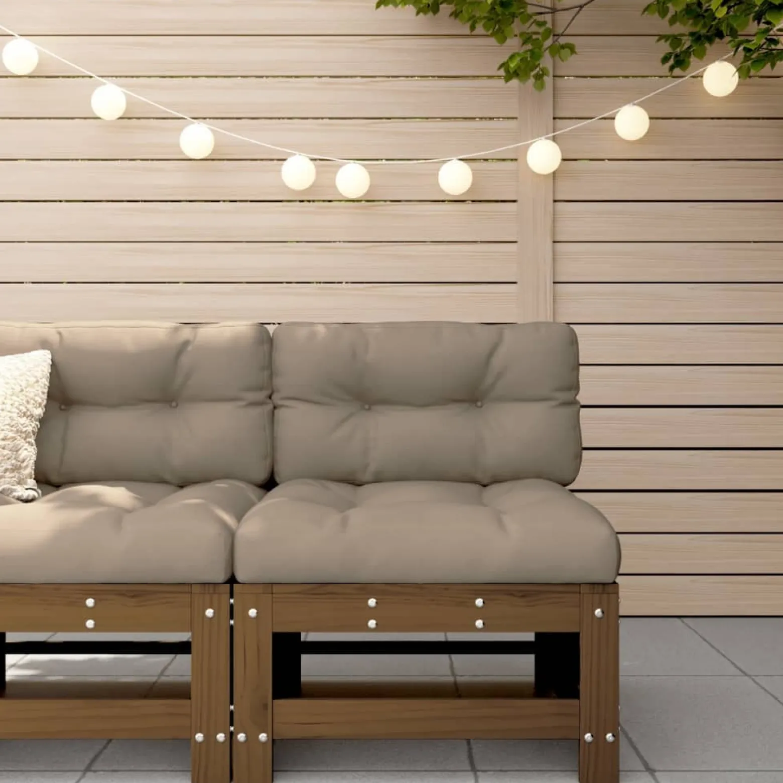 VidaXL Ogrodowa sofa środkowa miodowy brąz