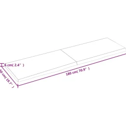VidaXL Półka ciemnobrązowa 180x50x(2-6) cm wykończone