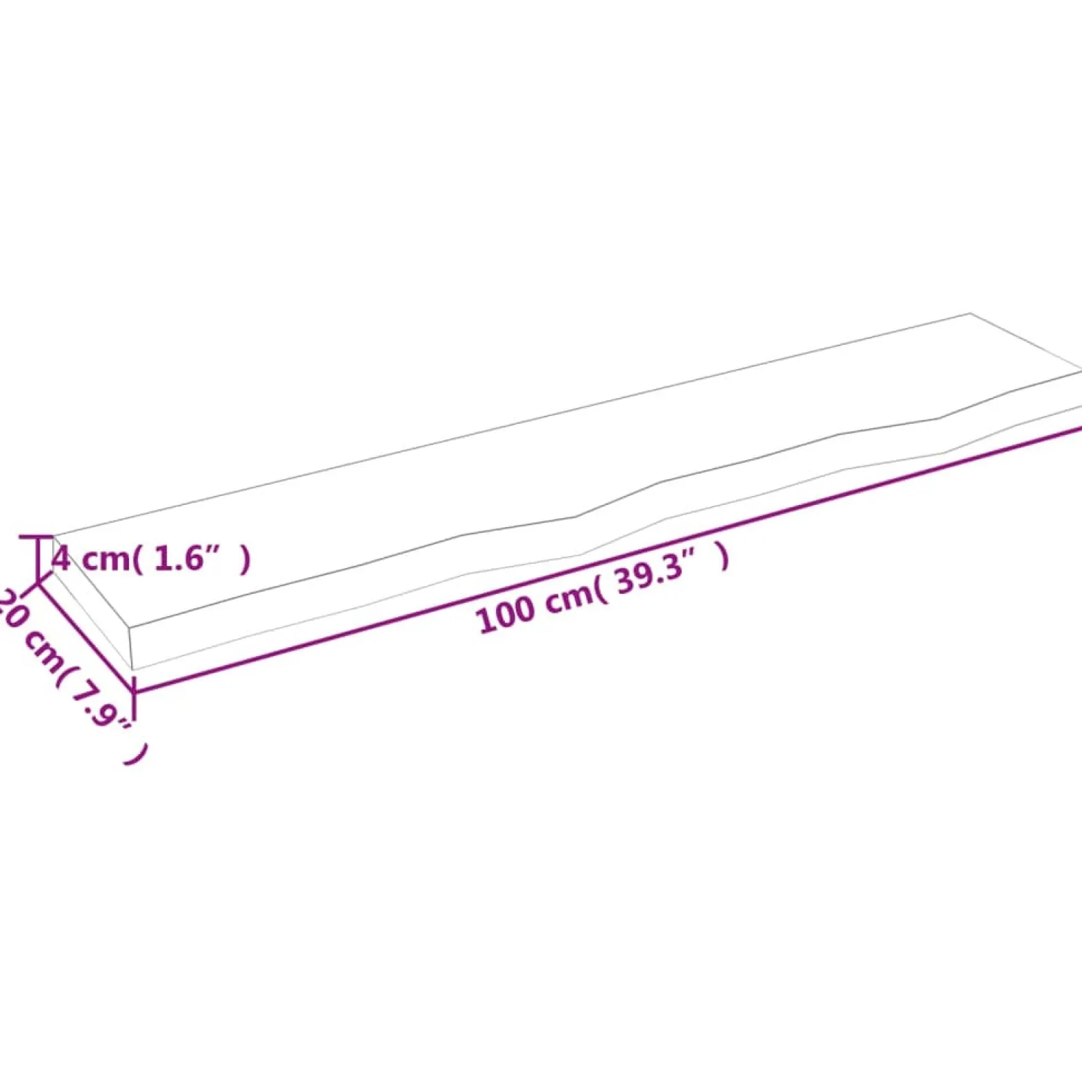 VidaXL Półka 100x20x4 cm surowe