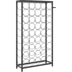 VidaXL Stojak na 45 butelek czarny 54x18x100 cm