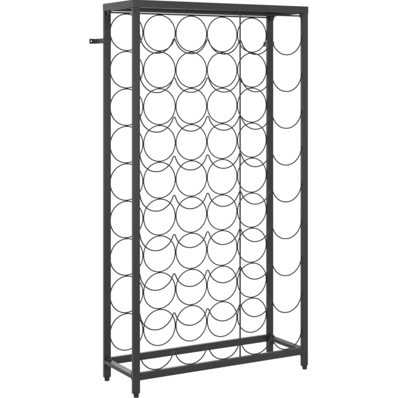 VidaXL Stojak na 45 butelek czarny 54x18x100 cm