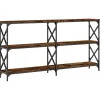 VidaXL Stolik konsolowy przydymiony dąb