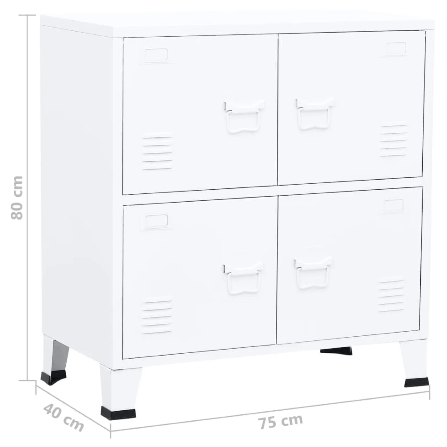 VidaXL Szafka na dokumenty Biały 75 x 40 x 80 cm Stal