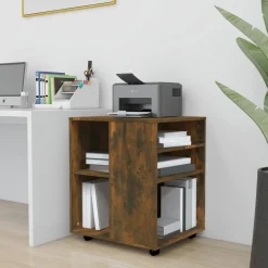 VidaXL Szafka na kółkach Brąz Materiał drewnopochodny