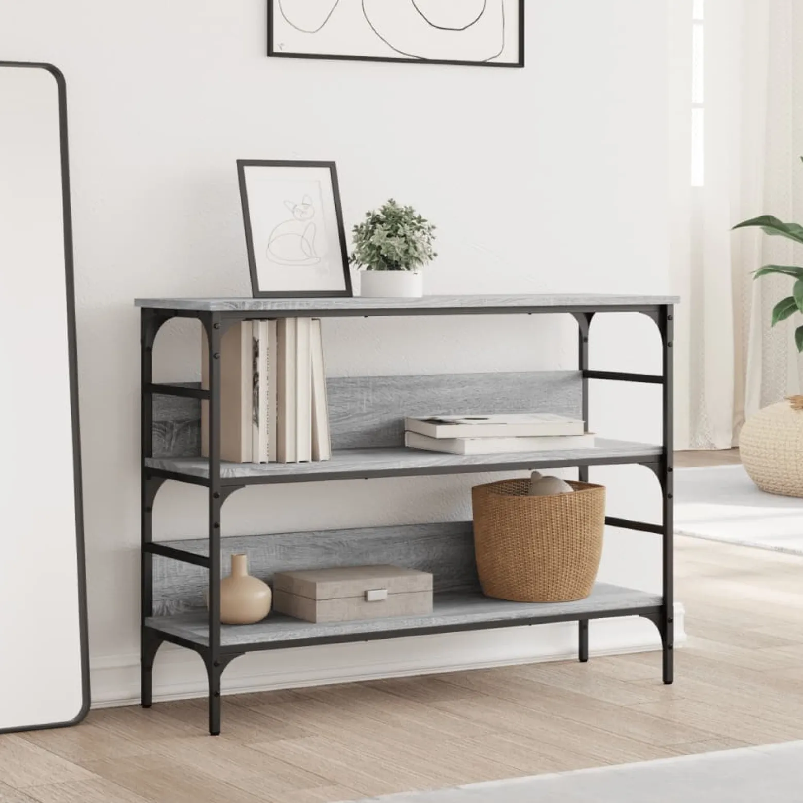 VidaXL Szary 100 x 32 x 75 cm Materiał drewnopochodny