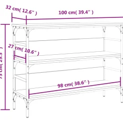 VidaXL Szary 100 x 32 x 75 cm Materiał drewnopochodny
