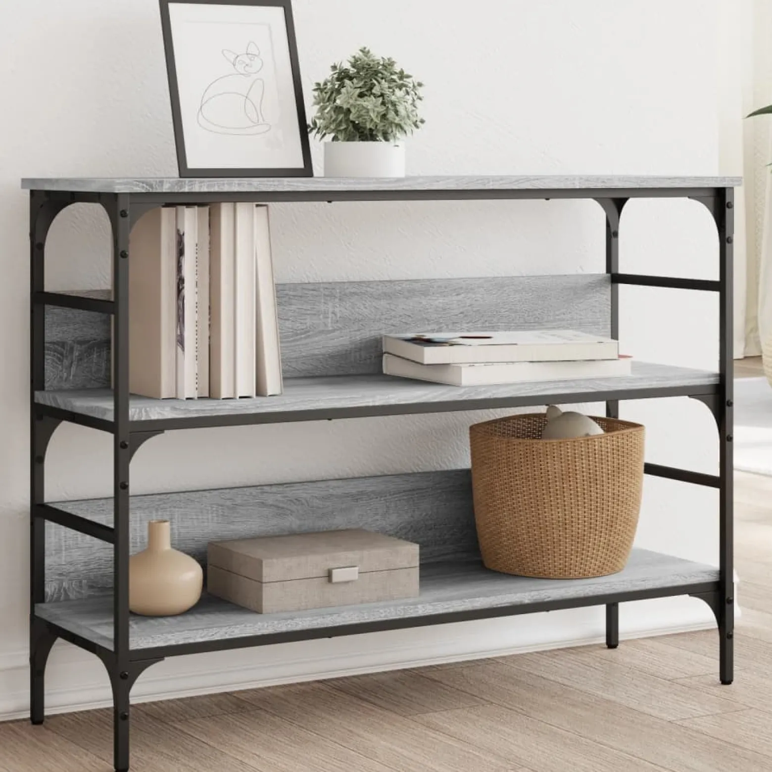 VidaXL Szary 100 x 32 x 75 cm Materiał drewnopochodny