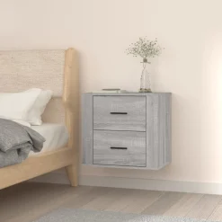 VidaXL wisząca szafka nocna Szary Materiał
