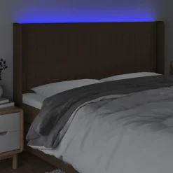 VidaXL Zagłówek do łóżka z LED ciemnobrązowy